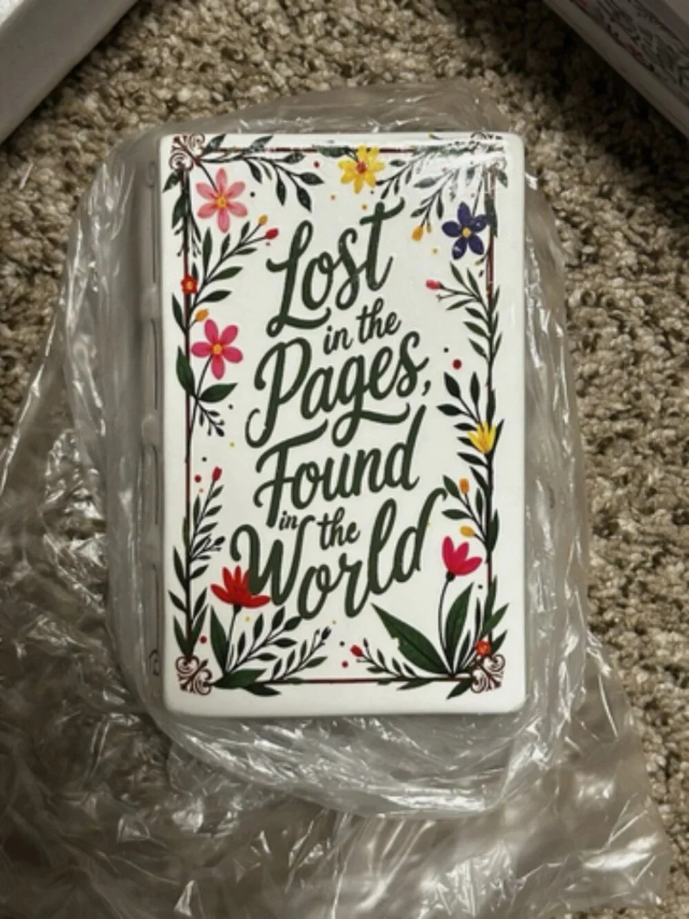 NWT ~ Streamline's Petals & Pages Ceramic Book Vase Table Decor
